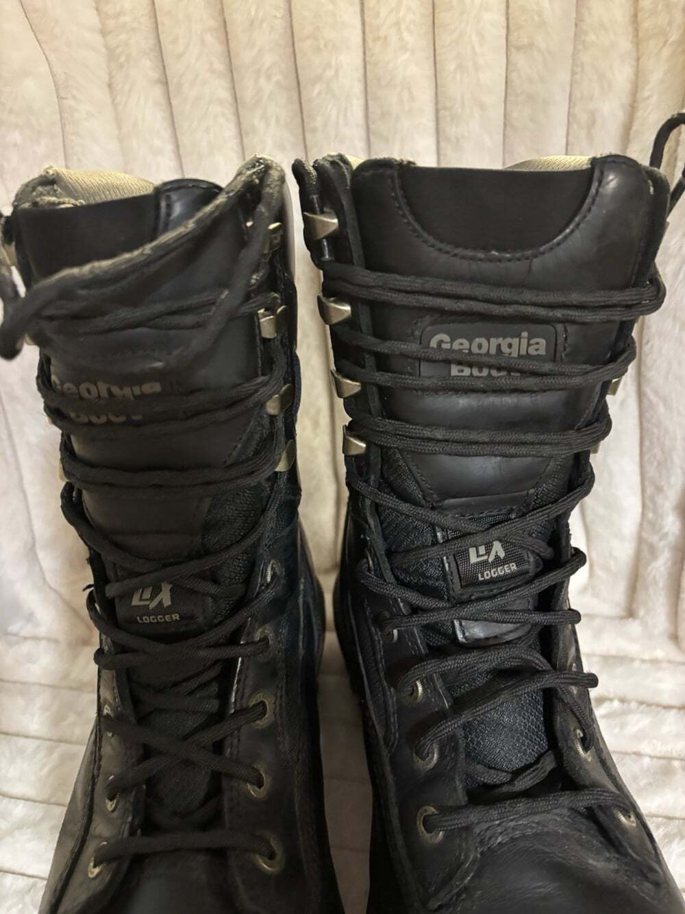 Georgia Boot LA Logger Waterproof Black Work Boots EH Mens 8M GB00619 Comp Toe - Picture 7 of 8